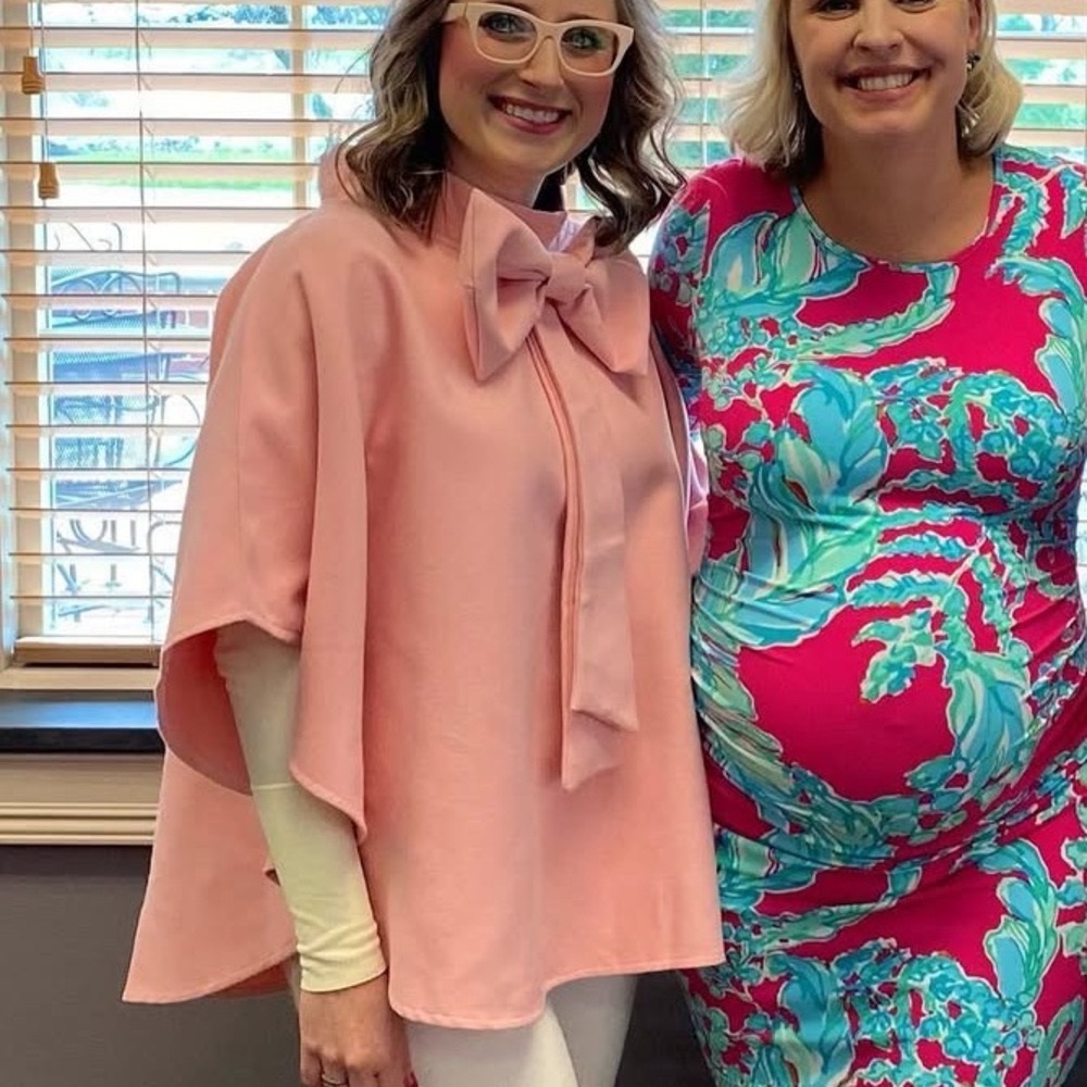 Pink Bow Poncho One Size- Perfect for Baby Shower!